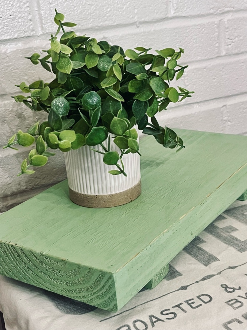 Wood Pedestal Tray Farmhouse Decor Decorative Wooden Riser Vanity, Counter, Sink